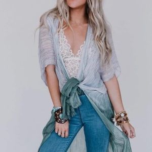 Ombre Bohemian Kimono-Sage